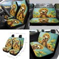 thumbnail image 2 of Yuyamidu 15 PCS Sloth Car Seat Covers Set Sunflower Car Seat Protector with Steering Wheel Cover Seat Belt Pads Trash Bin Car Air Vent Pouch Rear View Mirror Protector Coasters Key Chain, 2 of 7