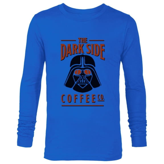 Star Wars Darth Vader The Dark Side Coffee Co Logo Funny - Long Sleeve T-Shirt for Men - Customized-Navy