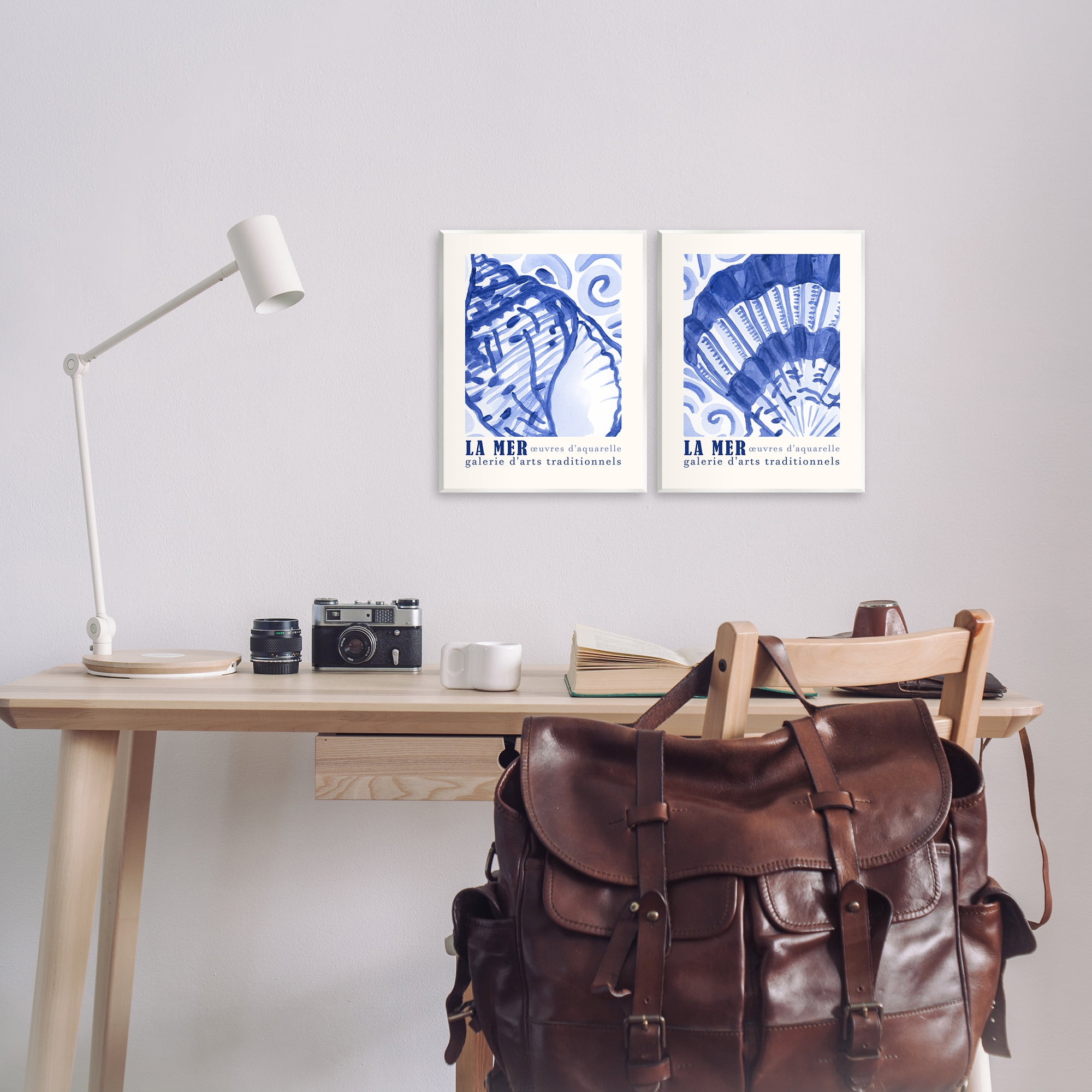 Stupell Industries Seashell Gallery Posters Nautical & Beach Painting Unframed Art Print Wall Art, 11 x 14, Set of 2