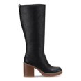 thumbnail image 3 of SUN STONE Womens Black Aiimee Round Toe Block Heel Zip-Up Riding Boot 7.5 M, 3 of 4