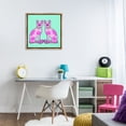 thumbnail image 2 of Stupell Industries Mirrored Purple Cats Animals Painting Brown Floater Framed Canvas Art Print Wall Art, 25 x 25, 2 of 9
