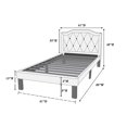 thumbnail image 6 of Poundex Twin Upholstered Bed Frame with Slats in Brown Tan Fabric, 86" L x 43" W x 38" H , Package Weight 56, 6 of 6