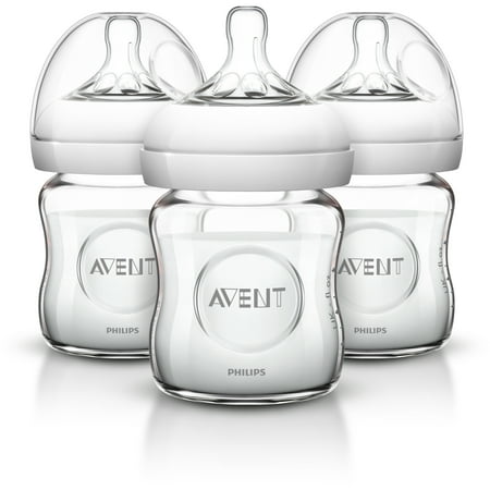 Philips Avent Natural Glass Baby Bottle - 4oz, 3ct
