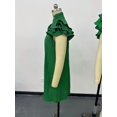 thumbnail image 5 of Aellinatey Womens Dresses V-Neck Drawstring Ruffle Cap Short Sleeve Side Pockets Dress, 5 of 10