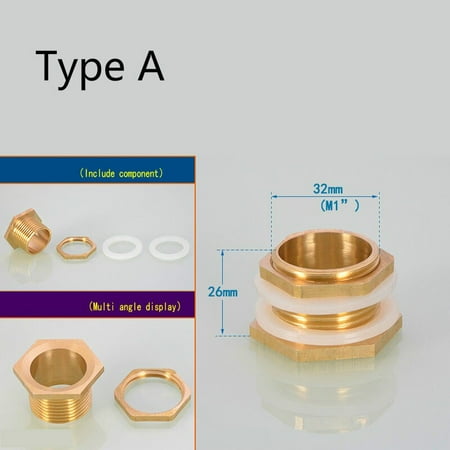 

1 inch Male Thread Water tank connector Copper fittings Water tower basin fish tank Brass Quick Connector 26mm 45mm
