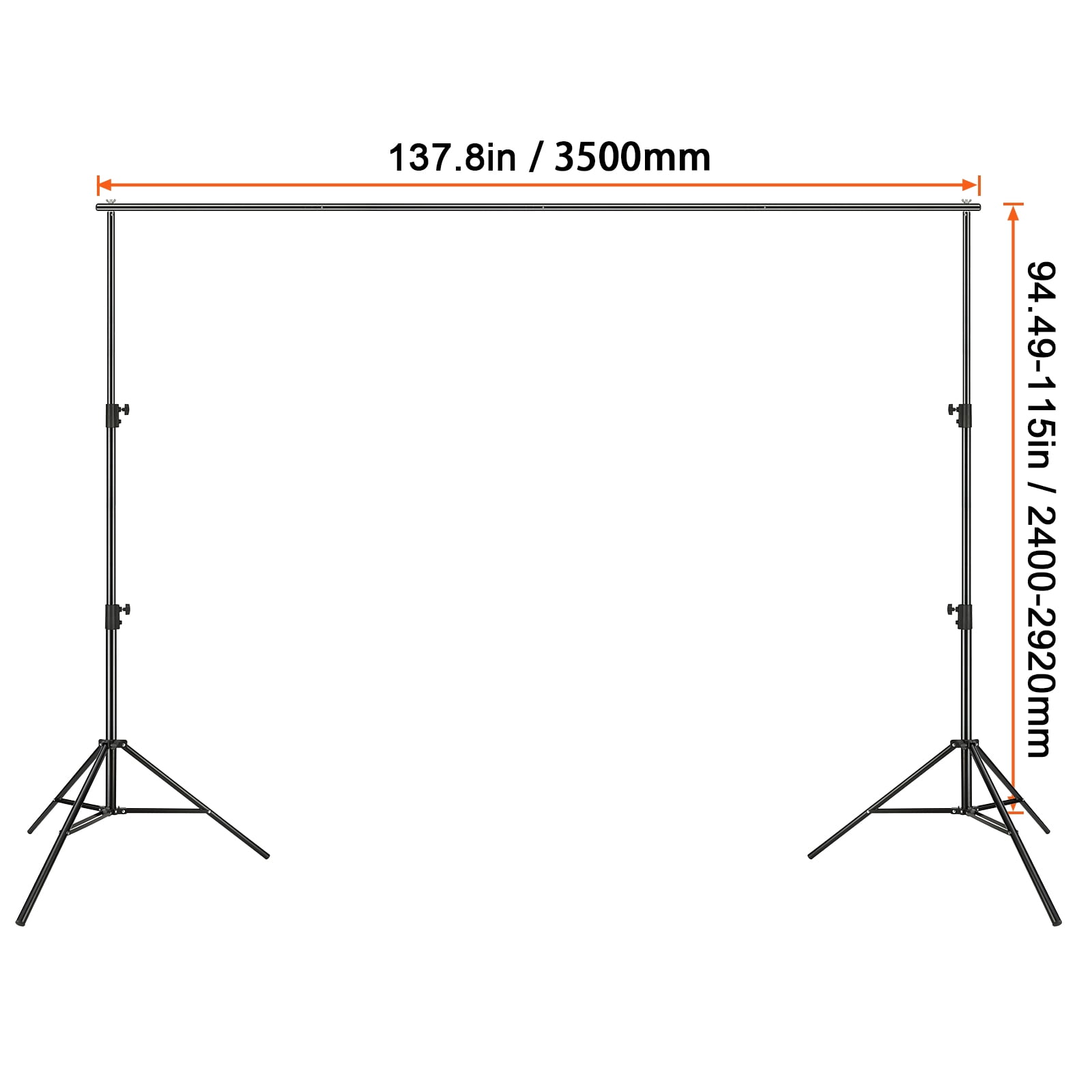 KFFKFF Heavy Duty Backdrop Stand Adjustable Photography Backdrop Stand 12x10 ft
