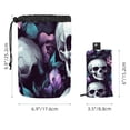 thumbnail image 5 of PhooArto Travel Cosmetic Bags Barrel Makeup Bag, Multifunctional Toiletry Bucket Bags Round Organizer Storage Pocket, Blue Pink Flower Skull, 5 of 6