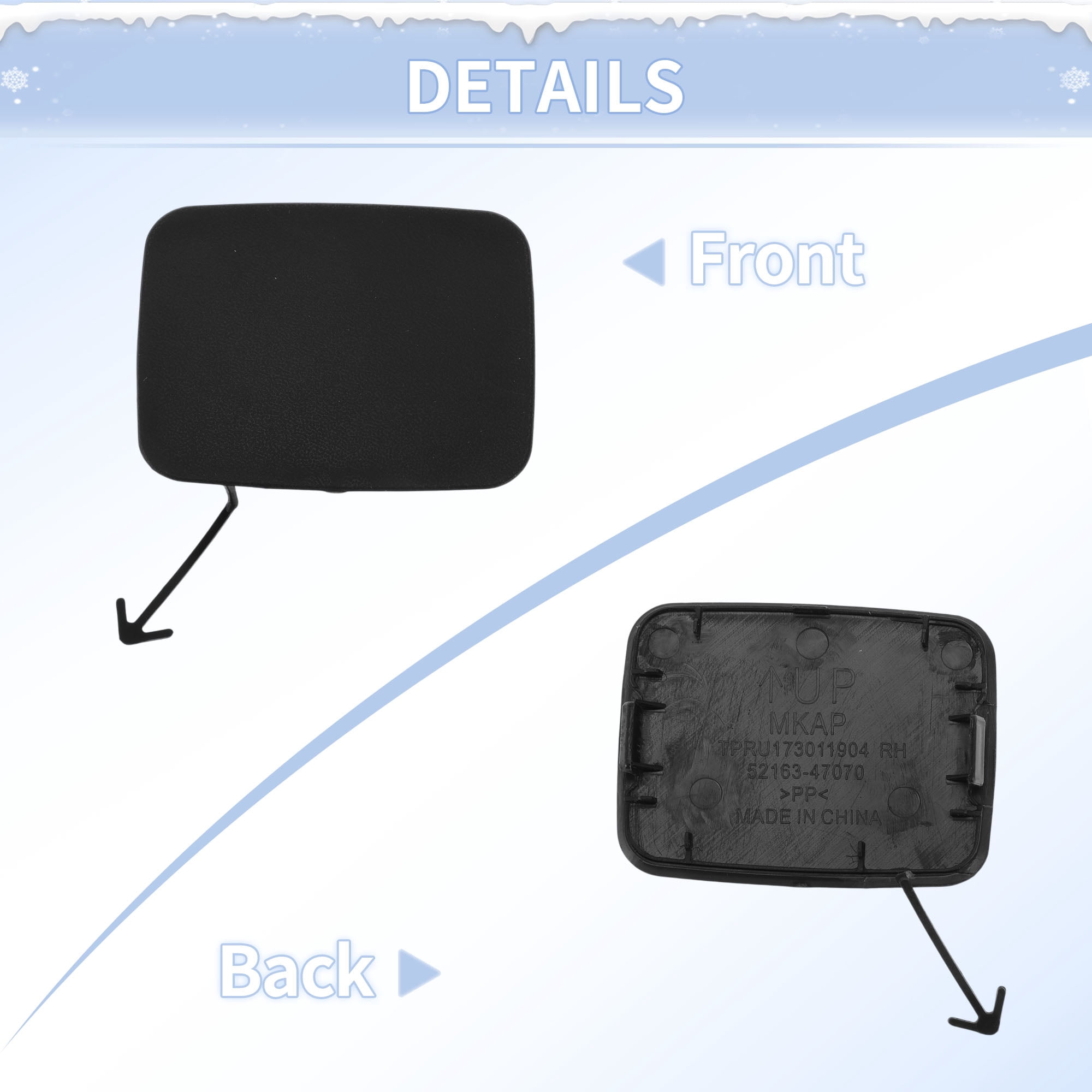 Unique Bargains Rear Right Car Tow Hook Cover for Toyota Prius Prime 2017-2021