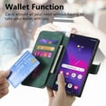 thumbnail image 5 of Wallet Case for Samsung Galaxy S25 Ultra Cash Credit Pocket Card Slots Holder Folio Flip Shockproof Anti-fall Full Coverage Detachable Magnetic Cover [Compatible with Magsafe] Kickstand,Green, 5 of 9