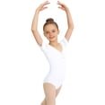 thumbnail image 3 of AHTJRT Short Sleeve Leotards for Girls Gymnastics Unitards Summer Leotard Bodysuit Kids Dance Ballet Outfits White 12-13 Years, 3 of 8