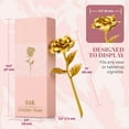thumbnail image 4 of MEDca 24k Gold Rose with Luxury Gift Box - 10 inch Golden Metal Single Roses Gifts Idea for Women, 4 of 9