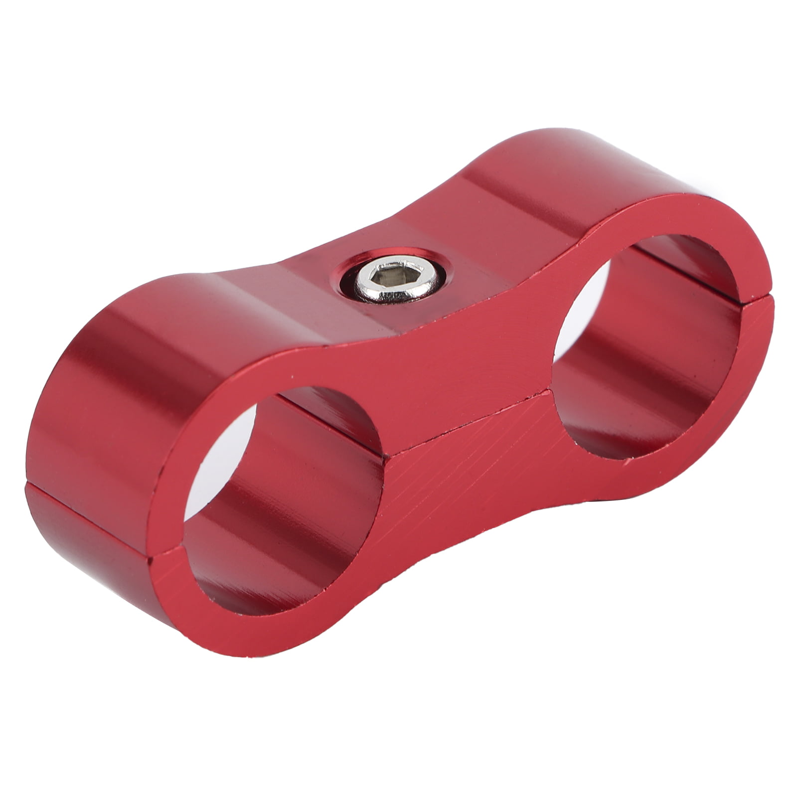 5 Pieces Hose Separator Clamp Fuel Line Mounting Clamps Aluminum Fitting Adapter Clamps with Wrench Suitable for Oil Line Brake Line Water Pipe and Gas Line Red,AN6 
