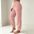thumbnail image 2 of Kezqiaxn Pajama Pants Women Fashion Fleece Elastic Waist Stretch Lounge Pants Winter Pj Pants Womens Clothes 2026 Pink XL, 2 of 8
