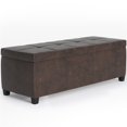 thumbnail image 1 of Pemberly Row 48" Contemporary Faux Leather Ottoman in Brown, 1 of 6