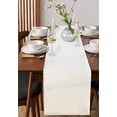 thumbnail image 4 of Cream Ombre Lines Burlap-Cotton Table Runner 36 Inches Long,Simple Cream White Gradient Stripes Farmhouse Table Runners,Outdoor Dining Tablecloths Decor for Baby Shower Party Wedding 13x36, 4 of 9