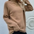 thumbnail image 2 of XMMSWDLA Women's Long Sleeve Turtleneck Cozy Knit Sweater Casual Loose Pullover Jumper Tops, 2 of 3