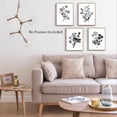 thumbnail image 2 of Abstract Botanical Wall Art Decor, Set of 4 Black and White Herb Flowers Canvas Print Pictures Modern Minimalist Artwork for Living Room Bedroom Bathroom Decoration Gifts, Unframed 8x10 Inches, 2 of 6
