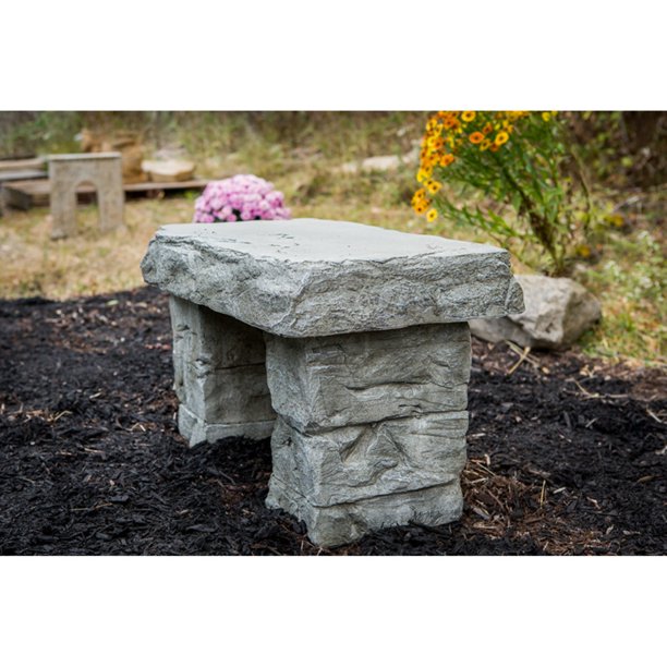 Athena Garden Stone Cast Granite 2 Ft Backless Bench Walmart Com Walmart Com