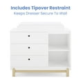 thumbnail image 5 of Delta Children Poppy 3 Drawer Dresser with Cubbies and Interlocking Drawers, Bianca White/Natural, 5 of 11