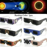 Blarkrus 5PCS Random Pattern Paper Solar Eclipse Glasses, Thousand Oaks Optical Black Polymer