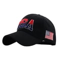 thumbnail image 1 of ¡Liquidación! Gorra de béisbol Fdelink con protección solar UV para hombre y mujer, color neutro, para verano, con bandera estadounidense bordada, viseras ajustables, color negro., 1 of 3