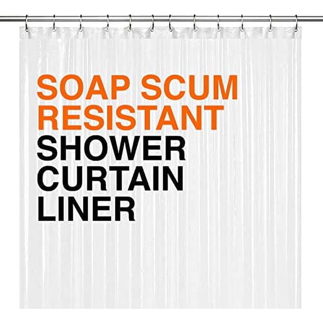 LiBa Cortina de Ducha para Baño de Peso Superpesado PEVA, Tela No Tóxica de Peso Pesado, Grosor Resistente, Impermeable, Resistente Al Moho y a los Hongos, Esmerilada, 72" de Ancho x 72" de Alto
