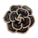 thumbnail image 1 of Broche de flores Bling Bling elegante decorativo negro para abrigo traje, 1 of 10