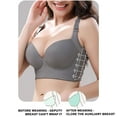 thumbnail image 4 of Lovskoo 2024 Women Comfortable Bra Wireless Bra Push Up Bra Nude Solid Ladies Breathable Seven-Breasted Lift Breasts Gray, 4 of 9