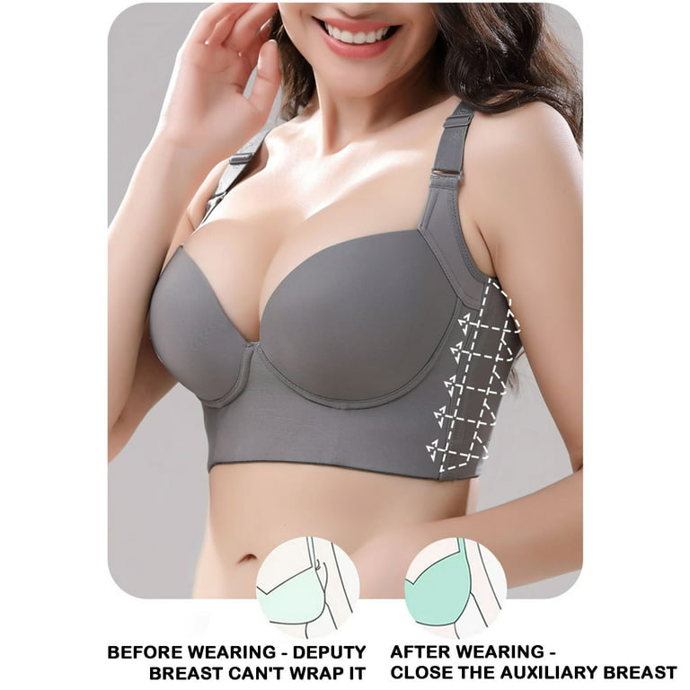 AIEOTT Bras For Women Deals,Plus Size Women's Bras Wirefreee Extra-Elastic,Ladies  Fashion Comfortable Breathable No Steel Ring Seven-breasted Lift Breasts Bra  Woman Underwear,Summer Savings Clearance 
