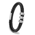 thumbnail image 1 of Pulsera Personalizada de Cuero ShineSand con Cuentas Personalizadas para Hombre, 1 of 6