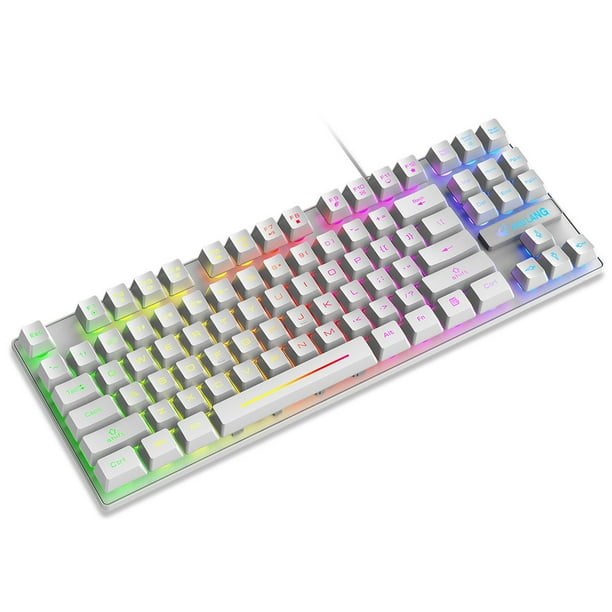 DALX LED Wired Backlit Keyboard 87Key PC Mechanical Lighted Keyboards
