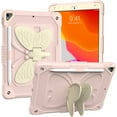 thumbnail image 5 of Compatible with iPad mini 6/mini 2024, Case for Kids Boy Girl Gift, Cute Butterfly Wings Kickstand Shockproof Silicone Heavy Duty Rugged Cover with Shoulder Strap - Pink+Beige, 5 of 8