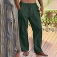 thumbnail image 5 of Ahabrexf Linen Trousers for Men, Solid Color, Casual, Pants, Khaki 98% Linen 2% Spandex, 5 of 9