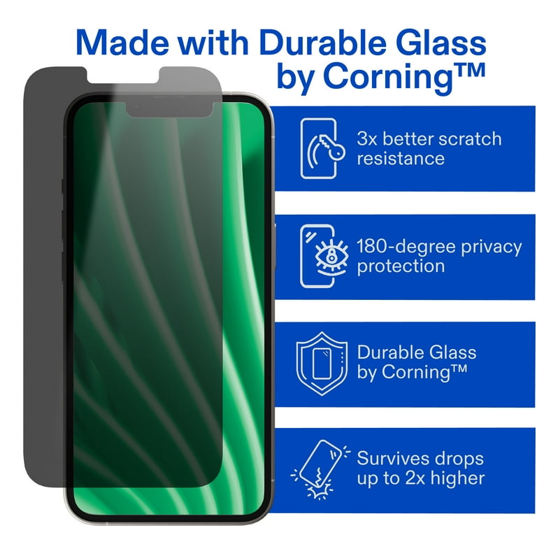 onn.iPhone 14/13/13P Privacy Corning Glass Screen Protector
