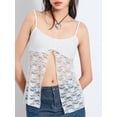 thumbnail image 6 of Biezeib Womenacute;s Summer Lace Slim Cami Tops Front Mini Bowknot Spaghetti Strap Vest Slit Hem Camisole, 6 of 6