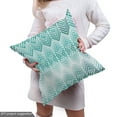 thumbnail image 5 of Ambesonne Geometric Fabric by the Yard Upholstery, Halftone Arrow Stripes, 5 Yards, Dark Seafoam White and Grey, 5 of 5