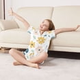 thumbnail image 3 of FORMRS Kids Short Sleeve Top and Pants Pajama Set Unisex Satin 2-Piece Sleepwear, Sizes 5-6Y, Cute Floral, 3 of 8