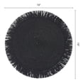 thumbnail image 6 of REGALWOVEN Rustic Placemats Set of 6 Woven Round Placemats with Tassels for Dining Table Decor Washable Kitchen Table Mat Wipe Clean Black 15x15inch, 6 of 6