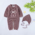 thumbnail image 4 of Onesies Boy Baby Cotton Leisure Romper Long Sleeve Jumpsuit With Hat Onesies Coffee 12 Months-18 Months, 4 of 7
