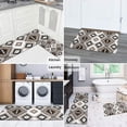 thumbnail image 5 of Brown Geometric Triangle Diamond Pattern Kitchen Rugs Sets Of 2,Anti Fatigue Kitchen Mat Rugs Non Slip Washable,Decorative Kitchen Floor Mats for Kitchen,Sink,Laundry,17"x30"+17"x47", 5 of 7