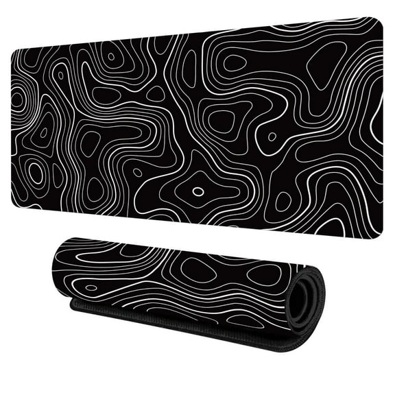 Wdhugt Large Keyboard And Mouse Pad With Abstract Heat Map Design Non Slip Rubber Base 31.5X11.8X0.08 Inches