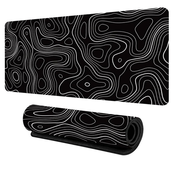 SDNall Large Gaming Mouse Pad and Desk Mat, 31.5-Inch Extra Wide Non-Slip Base with Heatmap Abstract Design for Precise Control in Gaming and Office Use