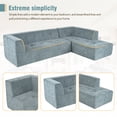 thumbnail image 5 of 101" Side Pockets Fluffy Modular Sectional Loveseat Sofa, Modern Mid-century Modular Sofa with Minimalist Aesthetic, Deep Seat Cloud Sectional Couch with High-Density Foam for Living Room​, Blue, 5 of 9