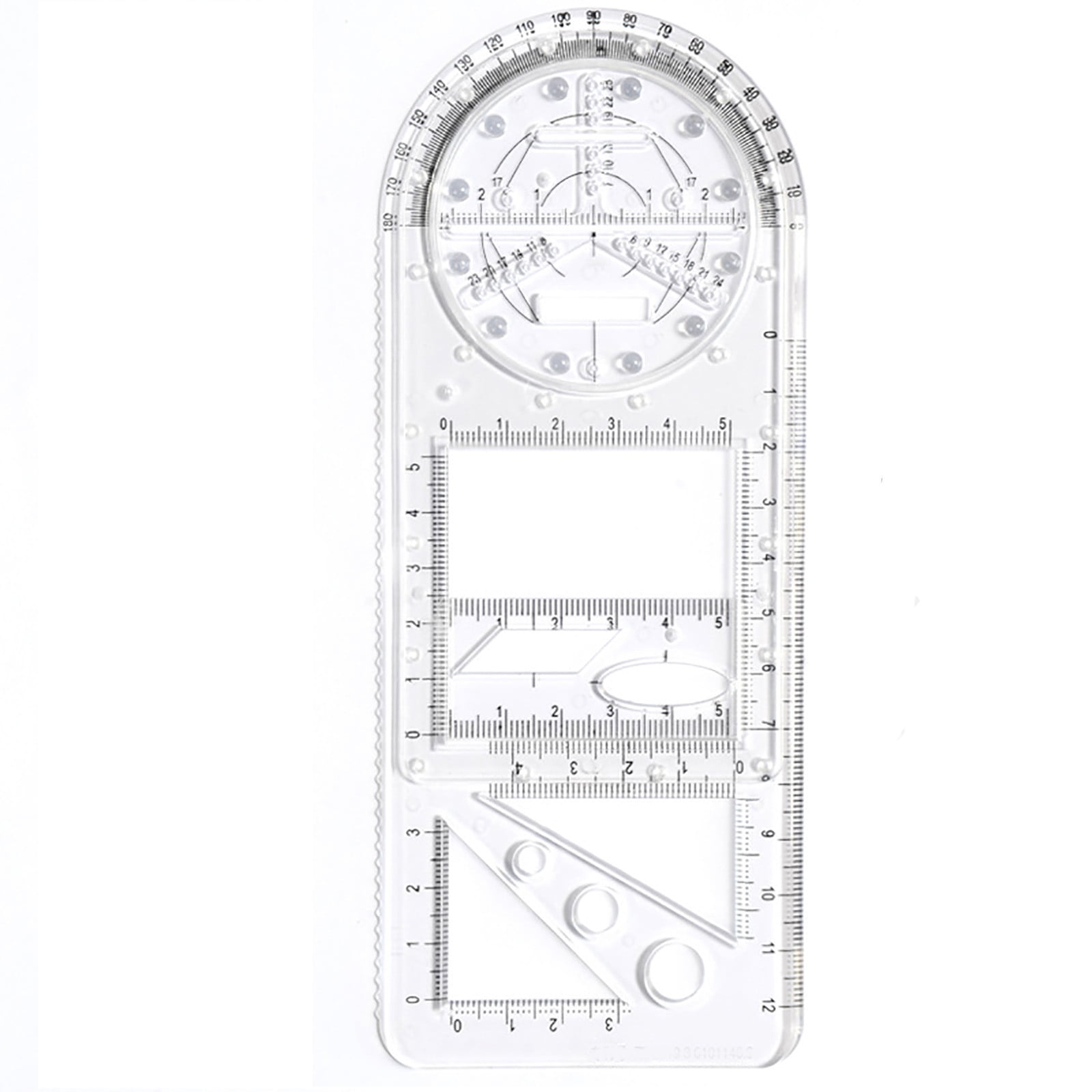 Fityle Multifunctional Geometric Ruler Template Ruler for Painting