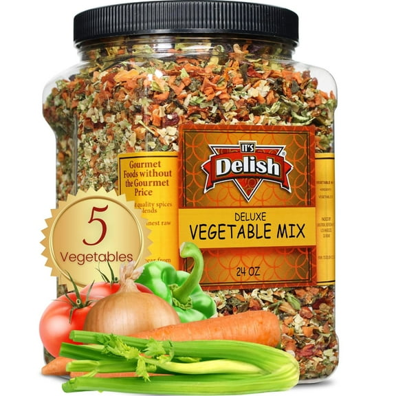 Deluxe Dried Vegetable Soup Mix by Its Delish, 1.5 Lb Container of Dehydrated Vegetables