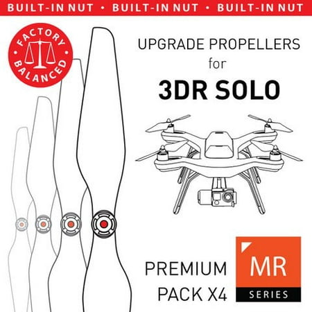Master Airscrew Mas Upgrade Propellers For 3Dr Solo With Builtin Nut In White X4 In Set