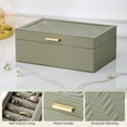 thumbnail image 6 of BIQI MUSSE 2 IN 1 Rectangular Flip Jewelry Box, Travel Portable Folio Jewellery Casket, Velvet Jewelry Storage Box, Necklace Ring Earrings Watches Organizer for Women Girls, Festival Gift, 6 of 8