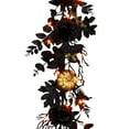 thumbnail image 3 of 6 ft. Artificial Chic Eek Black and Gold Halloween Garland, 50 Orange LED Lights, Battery Operated, 3 of 4
