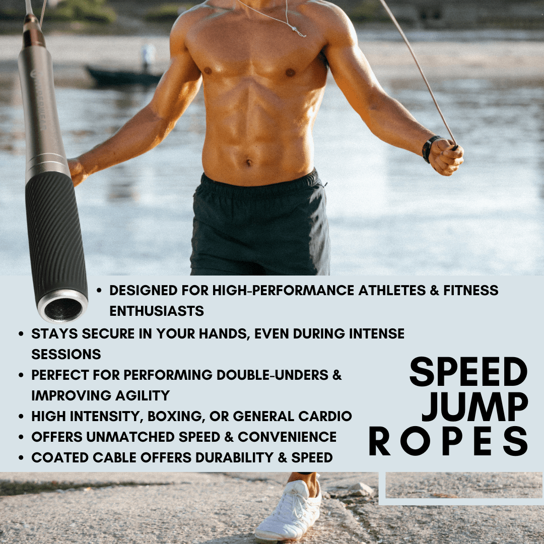 Hyperwear Adjustable Speed Jump Rope –– High-Performance Rope for Cardio, Agility, and Speed Training
