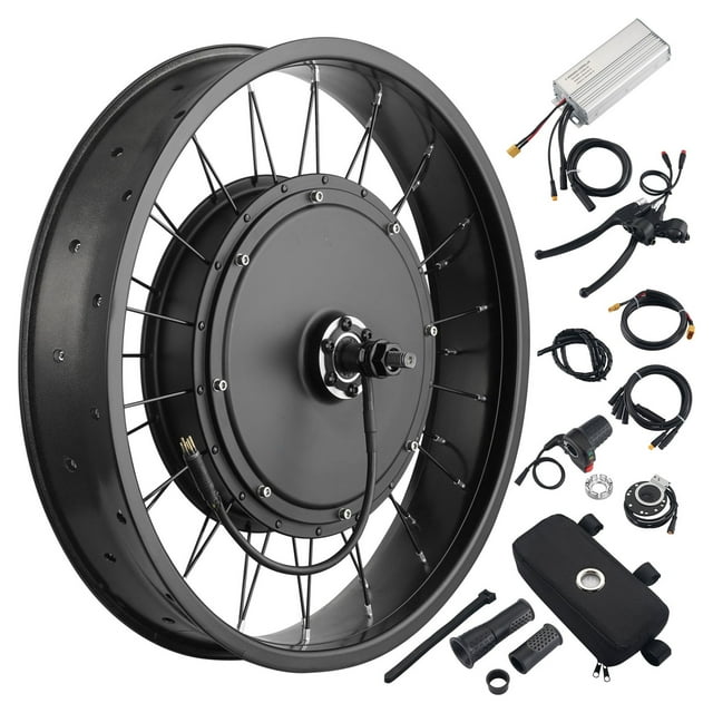 Yescom Pneu Grand 20"x4" 48V Vélo Électrique Roue avant Kit de Conversion de Bicyclette 1000W Contrôleur Double